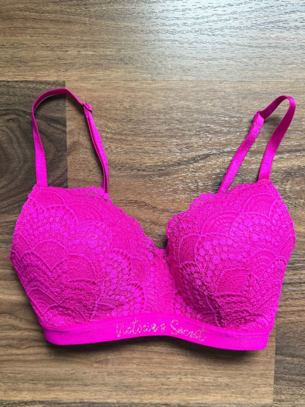VICTORIA'S SECRET Body by Victoria Lace Wireless Bra, Hot Pink - 32DD